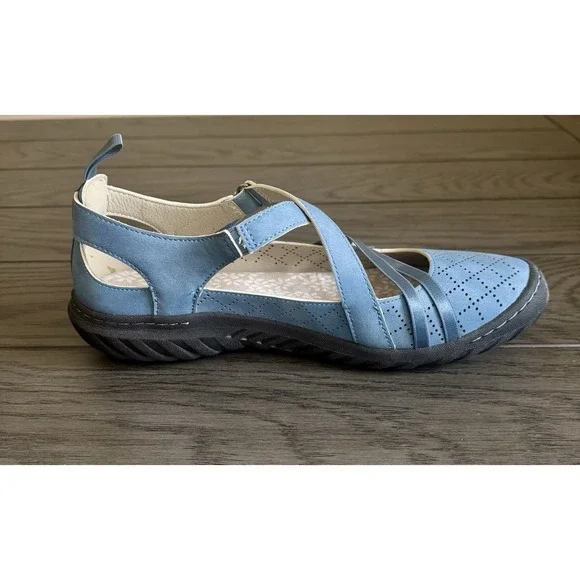 JBU Jambi Nicole Sandal Mary Jane Blue Strappy Comfort Memory Foam Casual - Picture 4 of 8